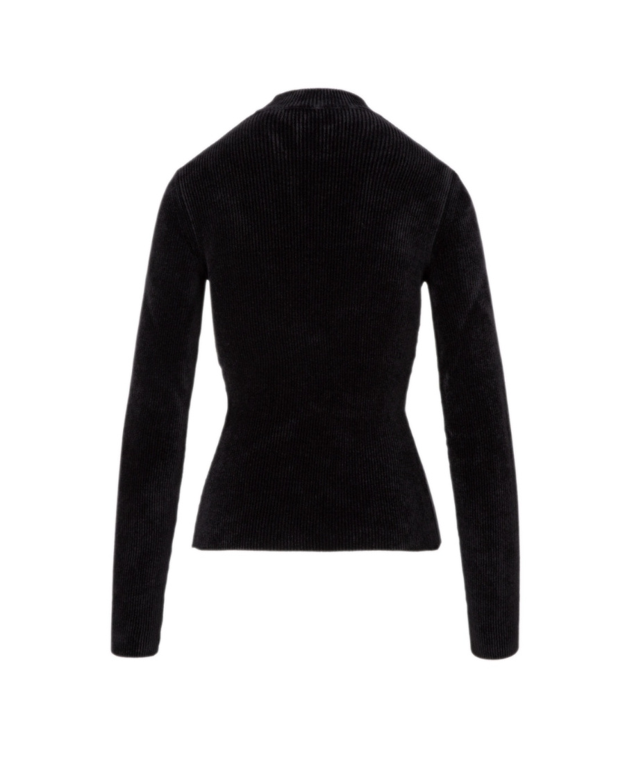 Msgm Cut-out Detail Knitted Top In Black