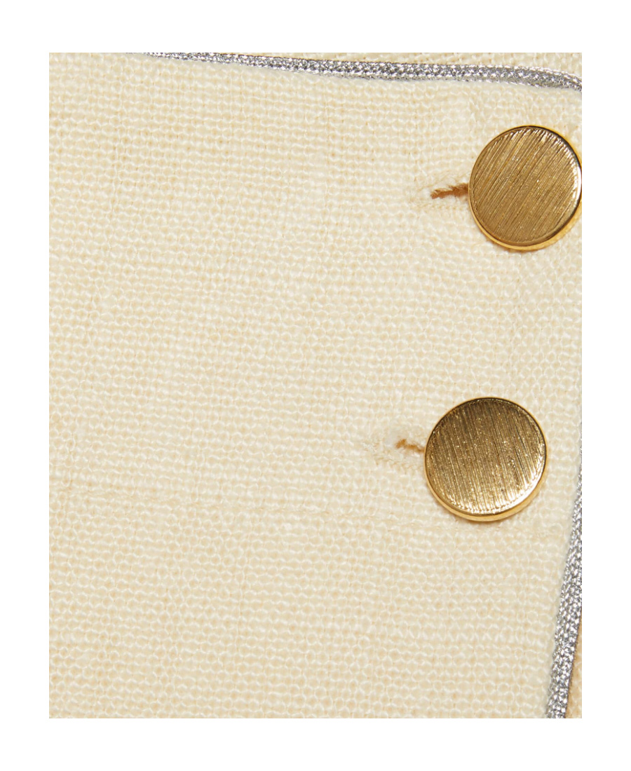 Gucci Asymmetrical Wrap Linen Skirt In Nude