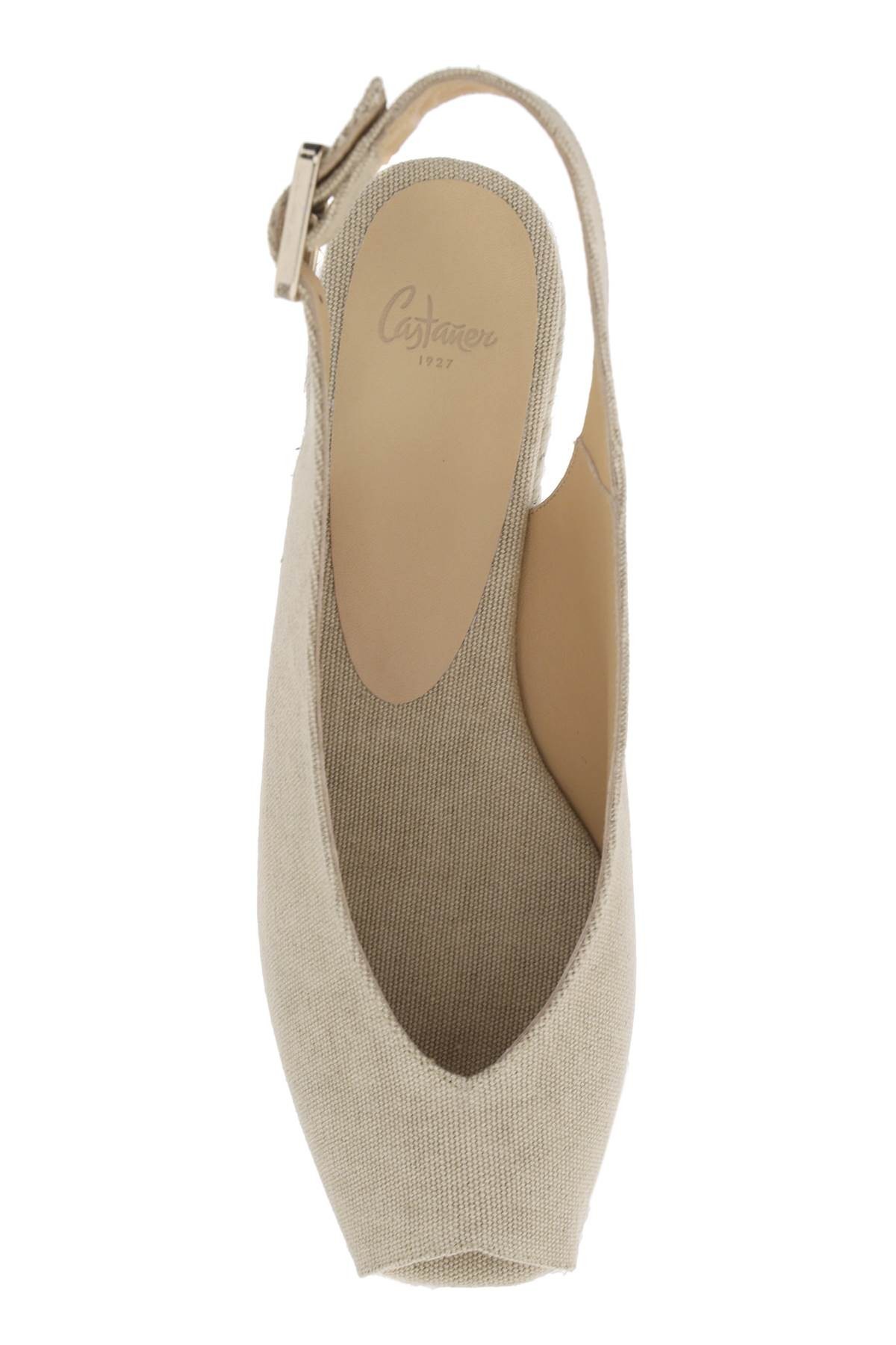 Castaã±er Dosalia Slingback Wedge Espadrilles In Nude