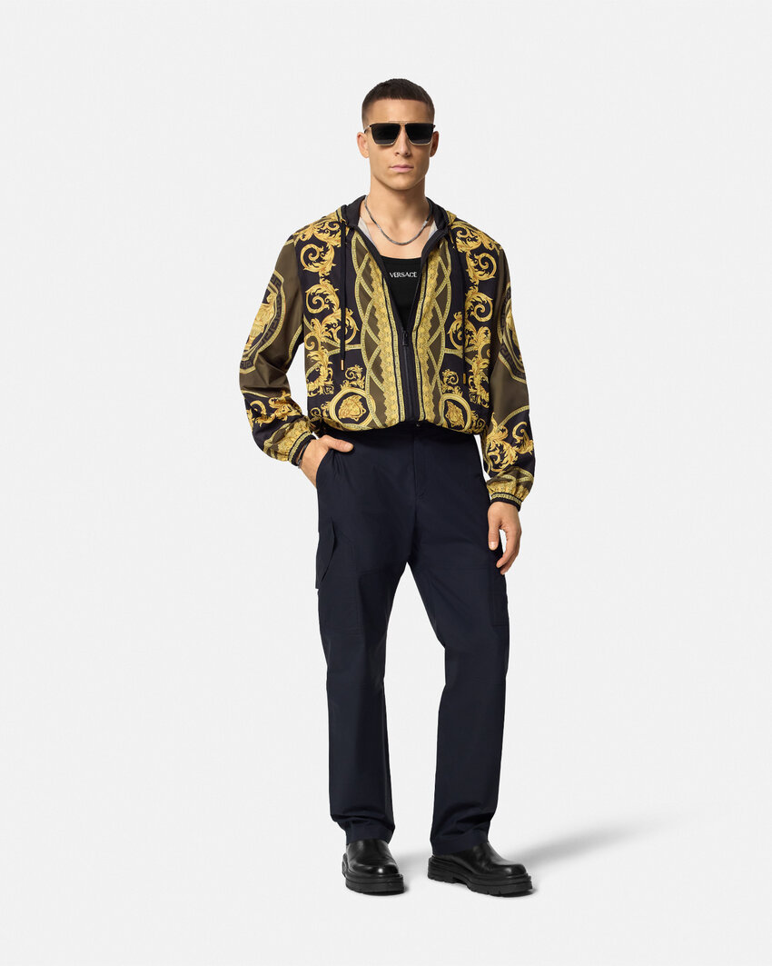 Versace La Coupe Des Dieux Windbreaker Jacket In Black
