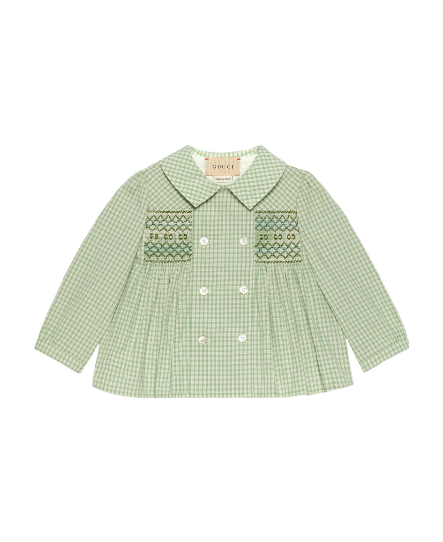 Gucci Double-breasted Cotton Jacket In Green