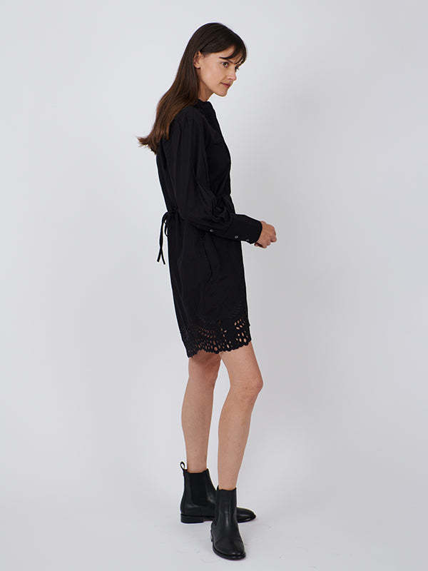 Isabel Marant Étoile Rheana Broderie-anglaise Shirtdress In Black