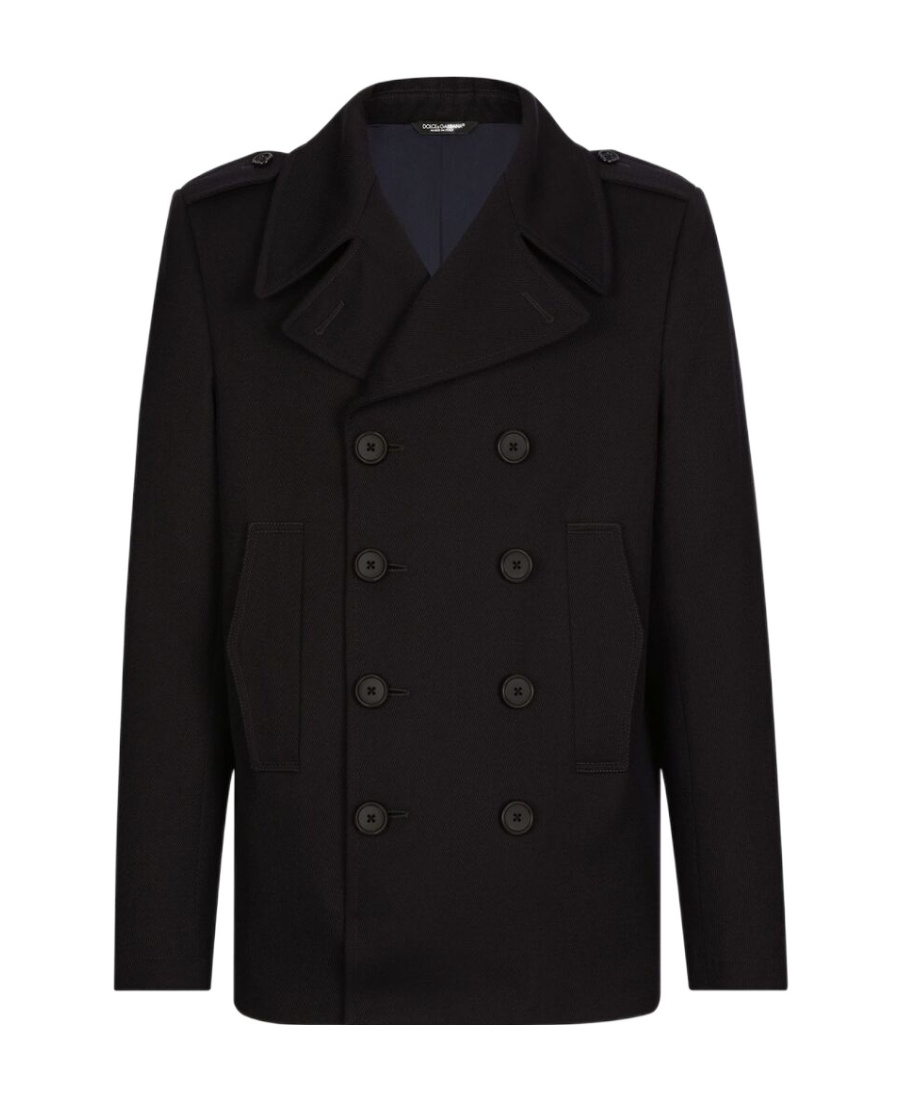 Dolce & Gabbana Cotton Double-breasted Blazer In Black