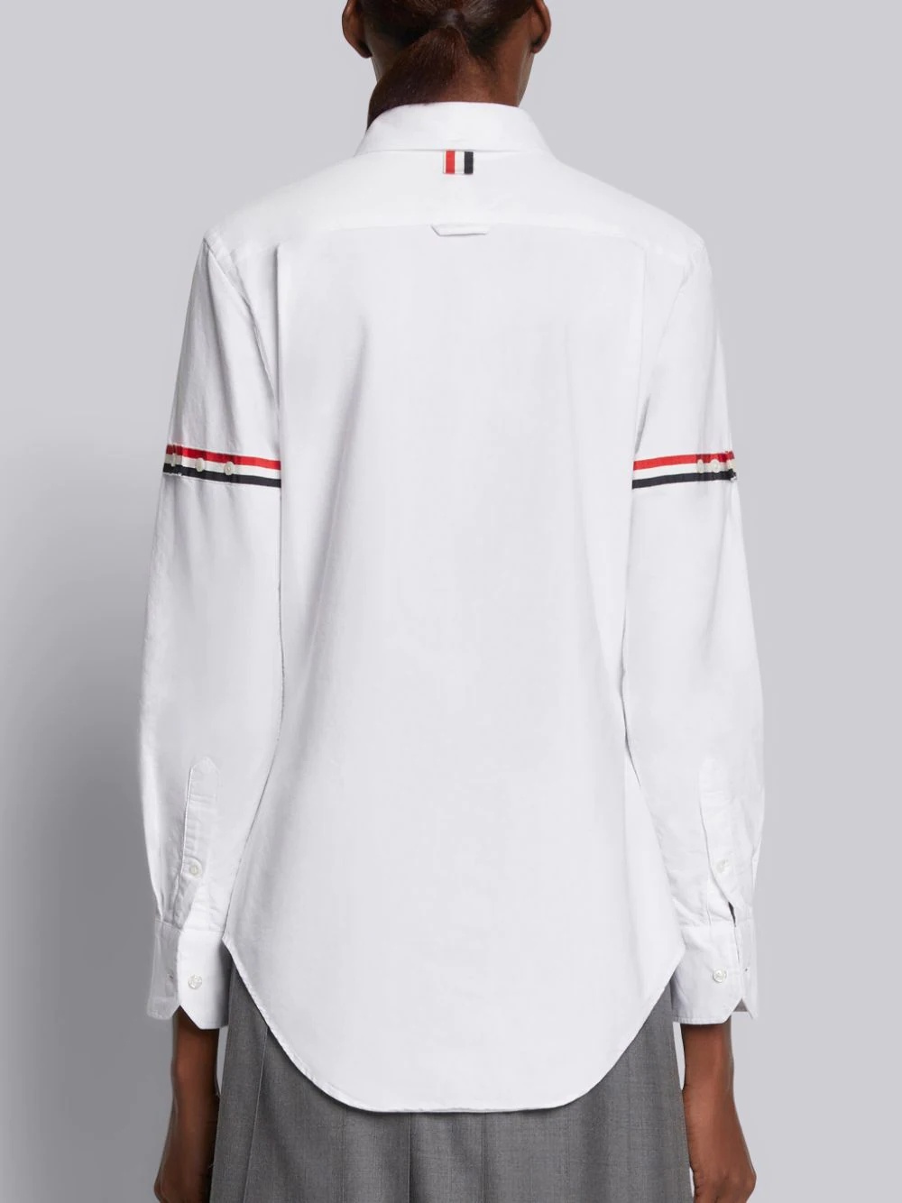 Thom Browne Grosgrain Armband Oxford Shirt In White