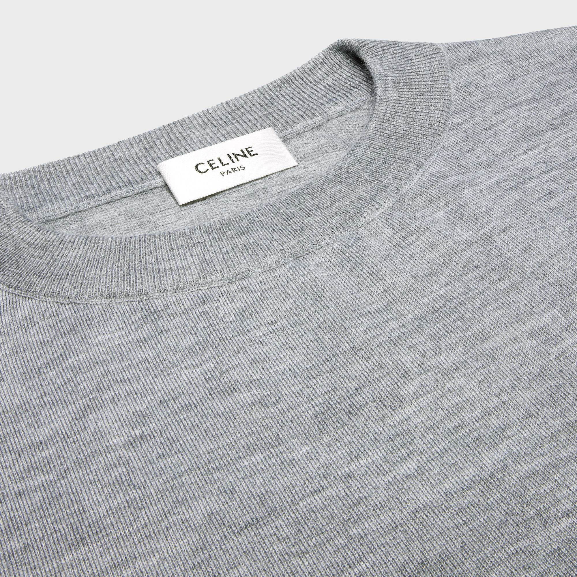 Celine Crewneck Sweater In Thin Cashmere In Gray