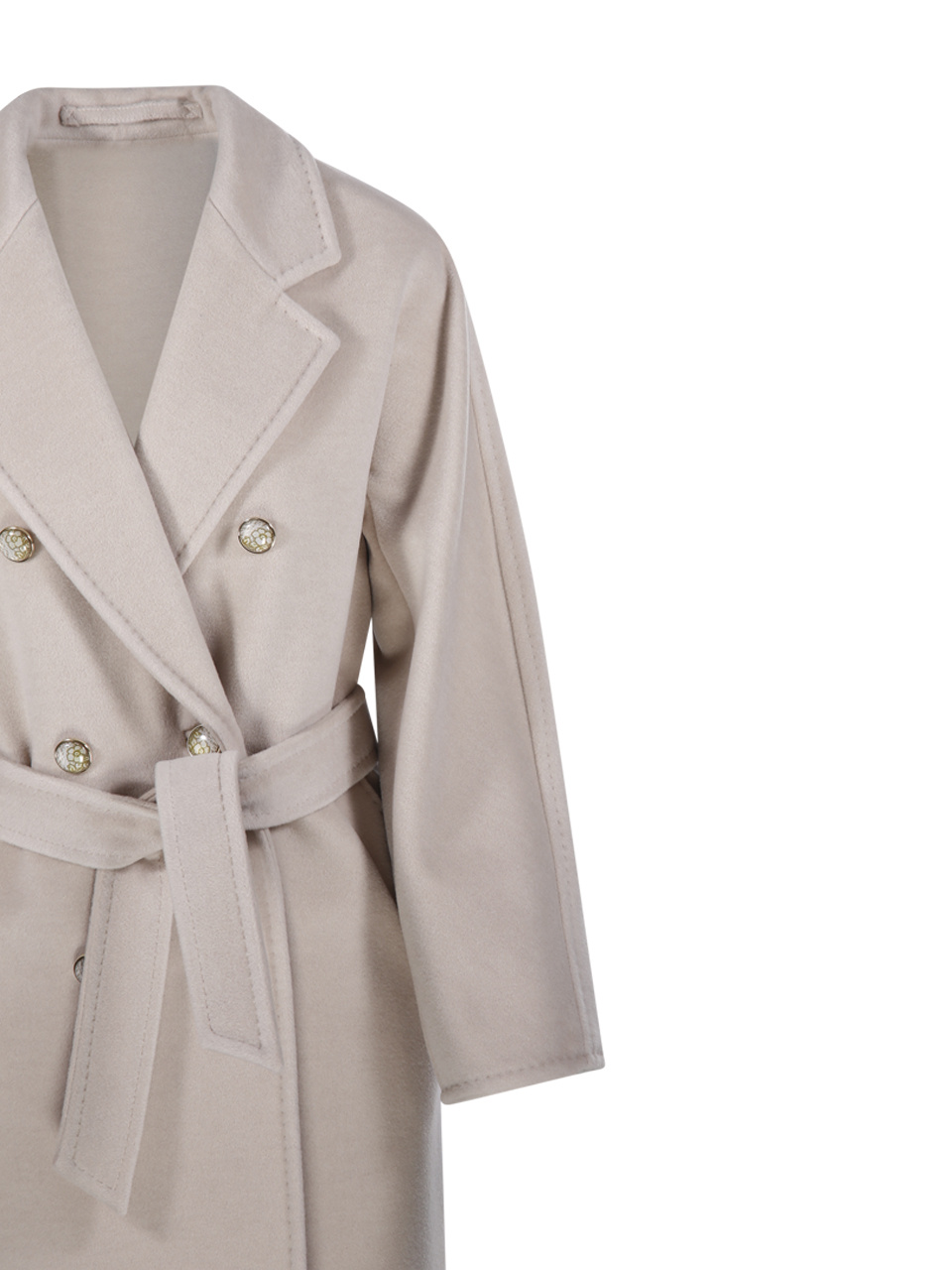 Max Mara Double-breasted Coat In Nude