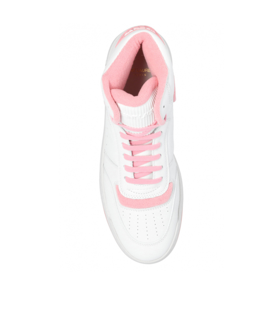 Saint Laurent High-top Leather Sneakers In White