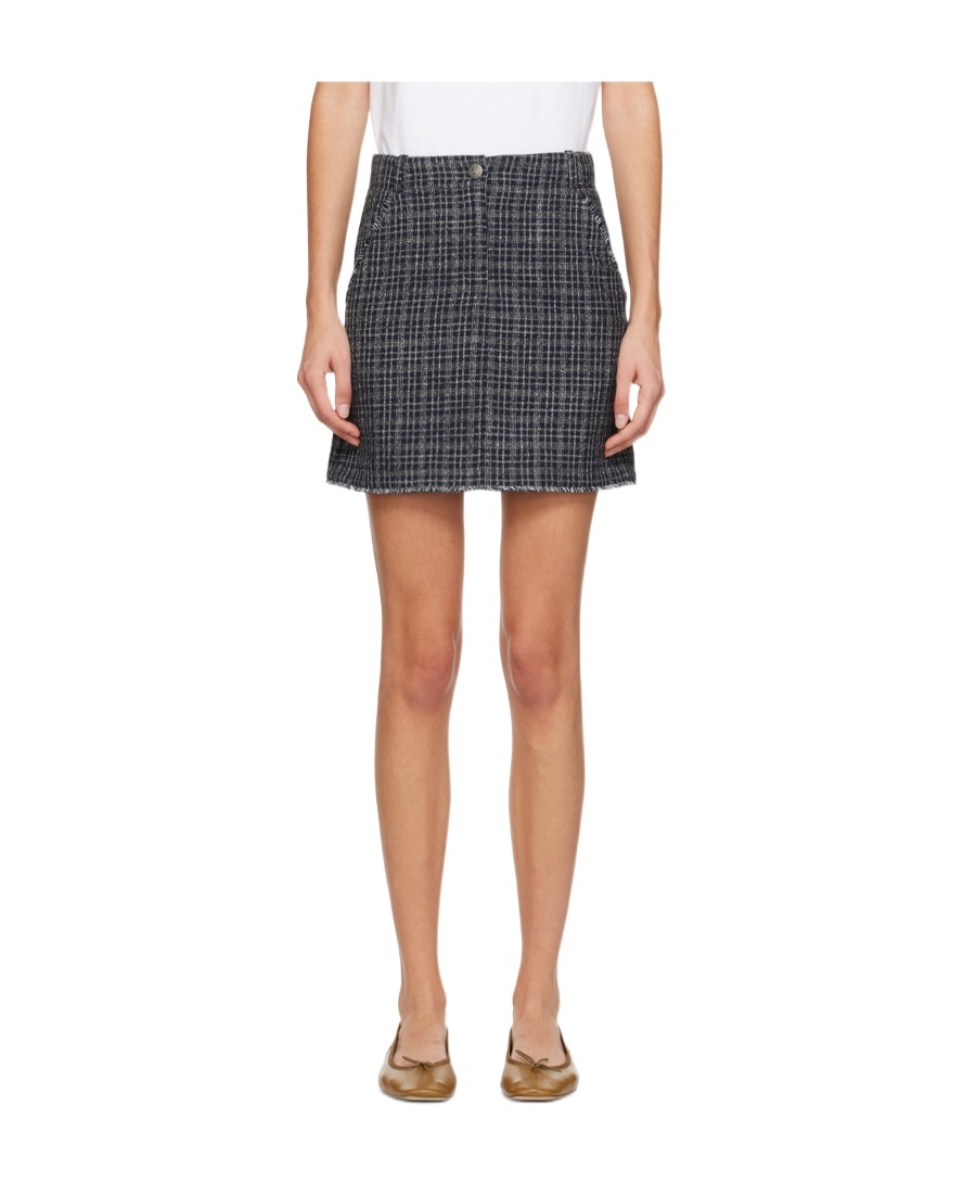 Apc Rebekah Tweed Miniskirt In Black
