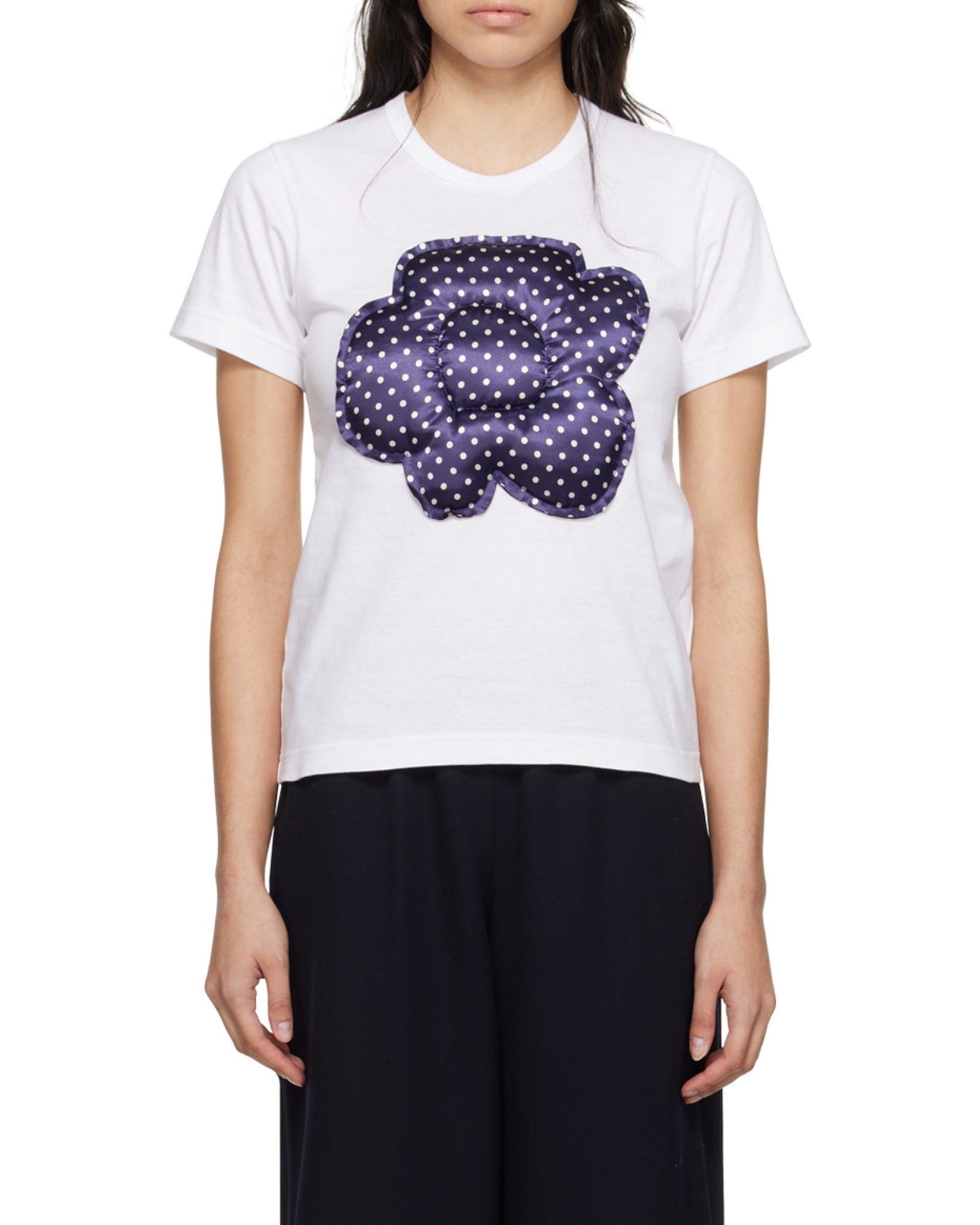 Comme Des Garçons T-shirt With Round Neck And Short Sleeves In White