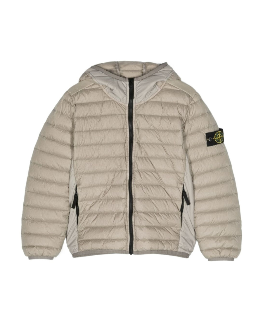 Stone Island Compass-badge Padded Jacket In Gray