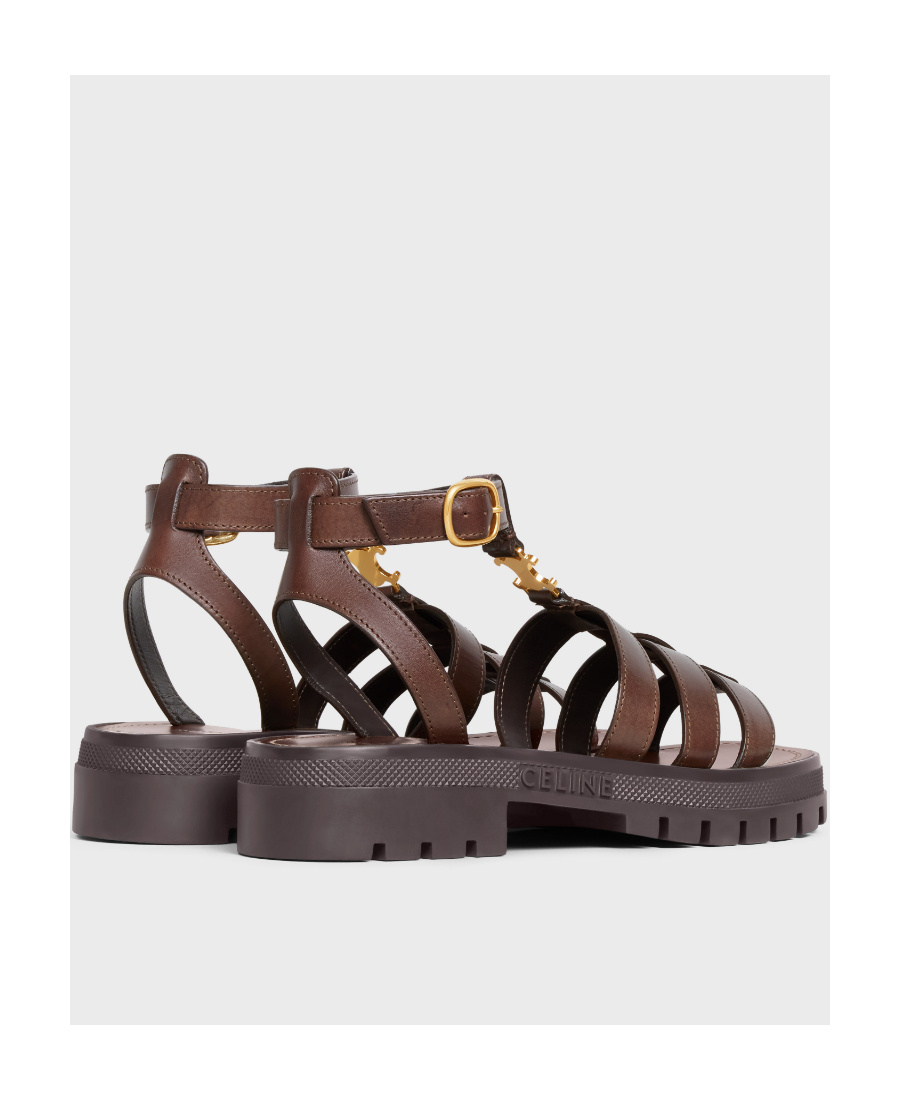Celine Clea Triomphe Chunky High-heeled Sandals In Black
