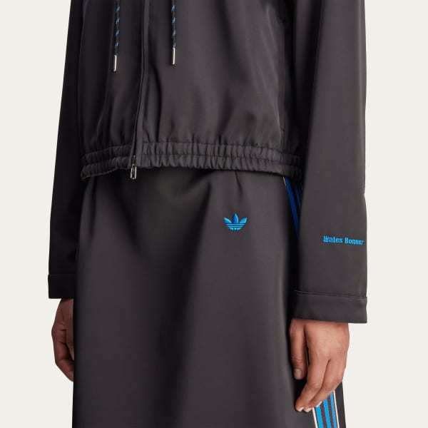 Adidas Originals Wales Bonner Satin Track Top In Black