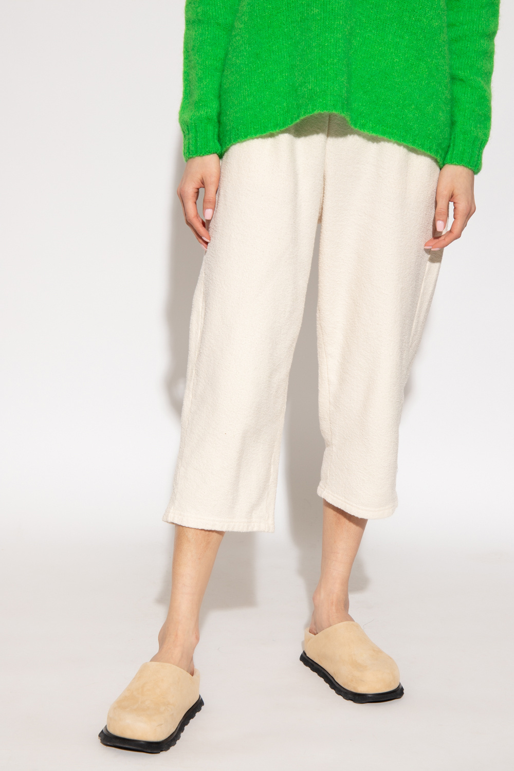 American Vintage Elastic Waist Casual Pants In White