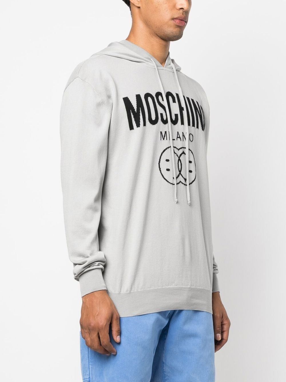 Moschino Micro-label Long-sleeved Sweater In White