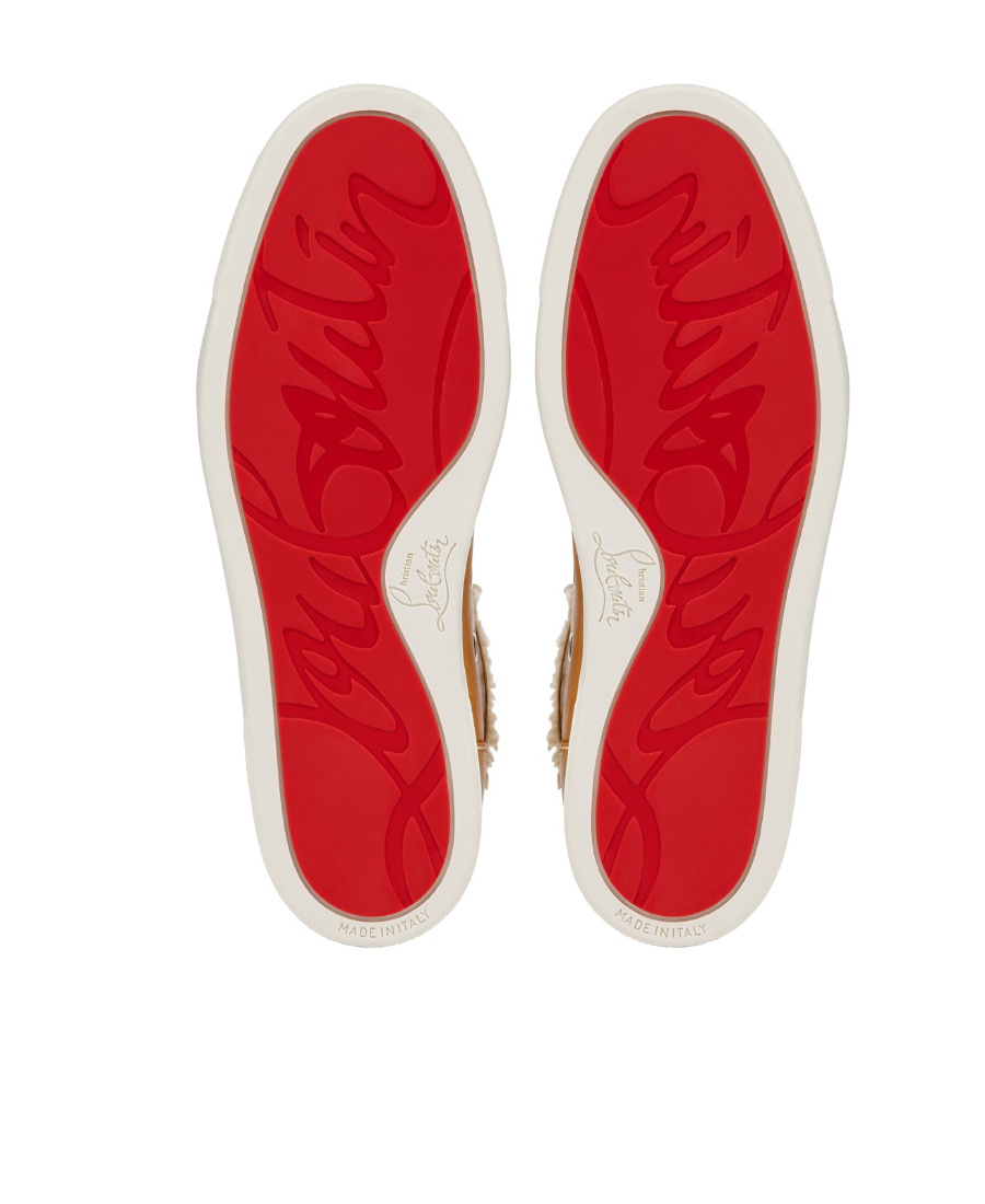 Christian Louboutin Fun Vieira Leather Sneakers In Brown