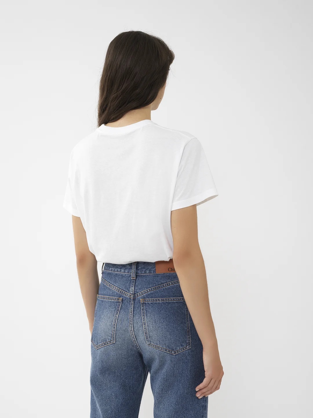 Shop Chloé Logo-embroidered Cotton T-shirt In White