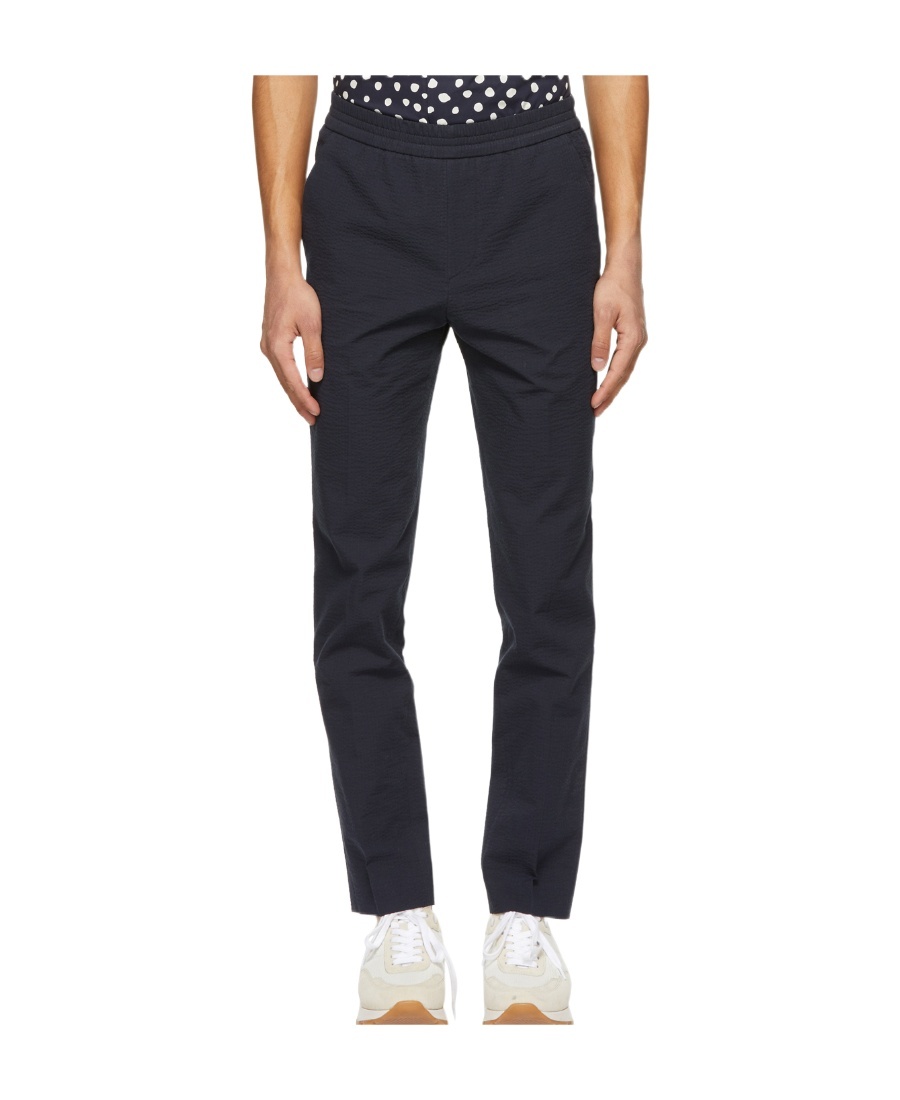 Harmony Paris Textured Slim-fit Trousers In Black