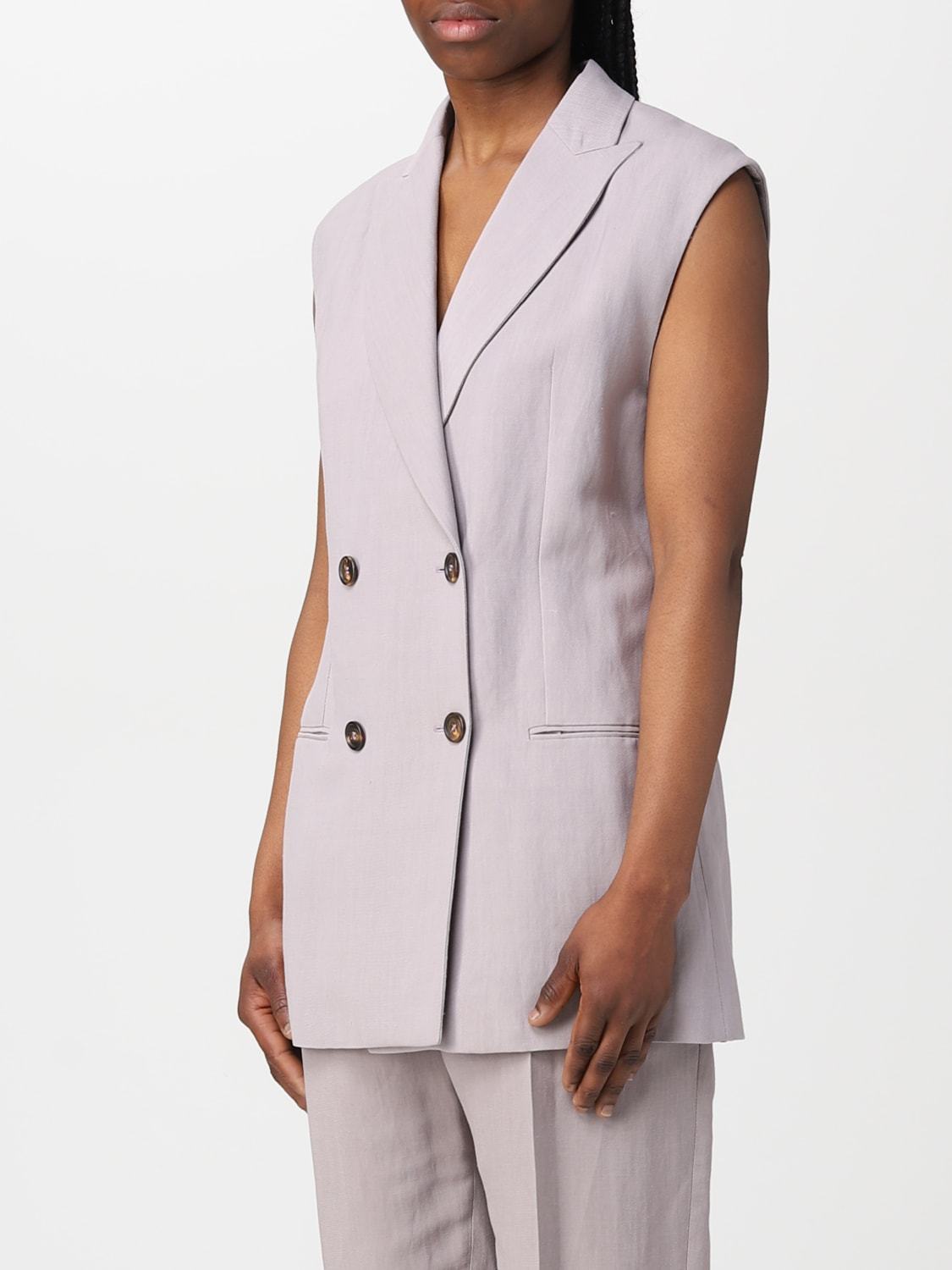 Brunello Cucinelli Double-breasted Sleeveless Blazer In Pink