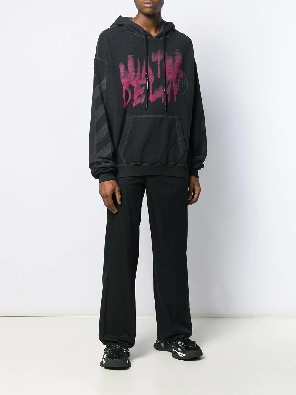 Off-white Water Delay Hooded Hoodie In Black