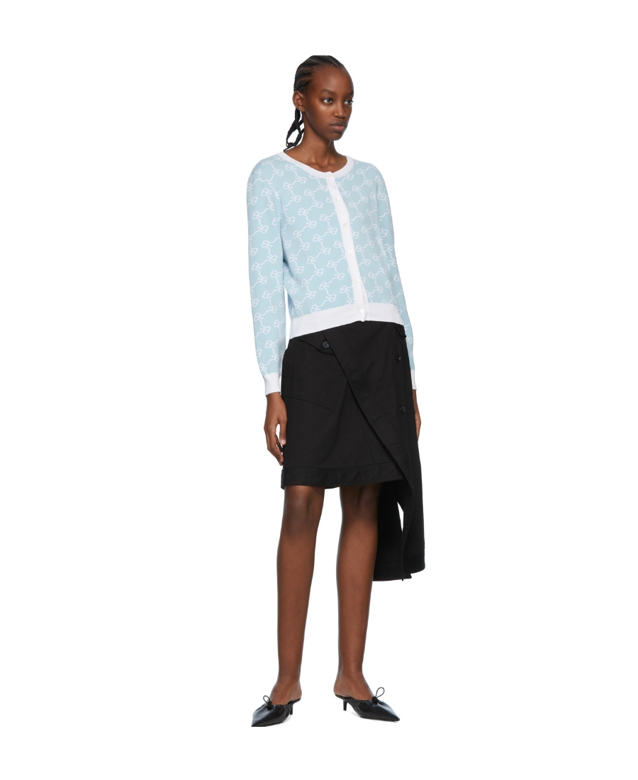 Rokh Blue Viscose Cardigan In White