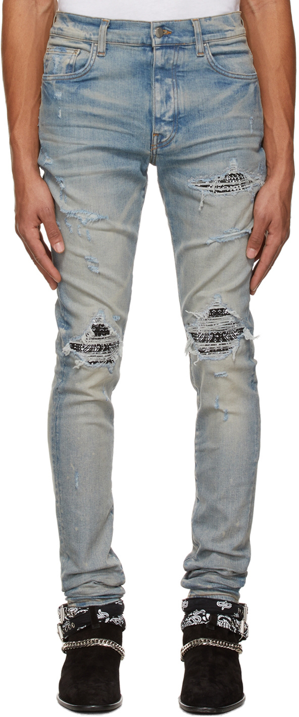 AMIRI MX1 RIPPED SKINNY JEANS