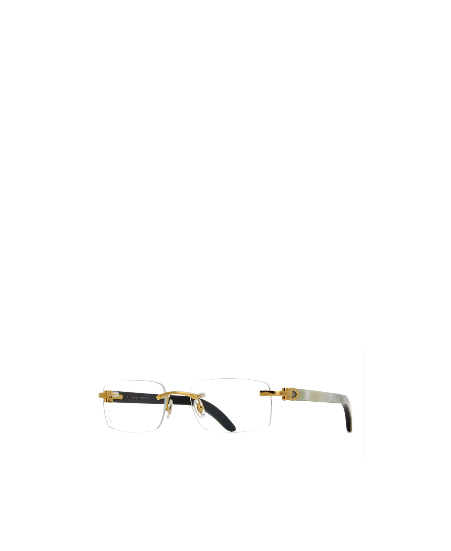 Cartier Rectangle-frame Rimless Glasses In White