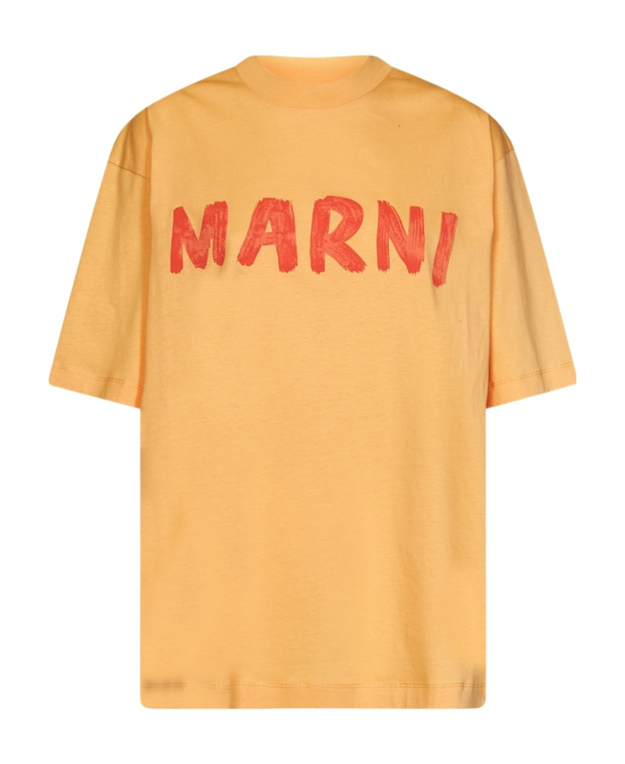 Marni Logo-print Cotton T-shirt In Yellow