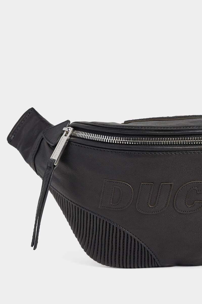 Dsquared2 X Ducati Embossed Zip Belt Bag In Black