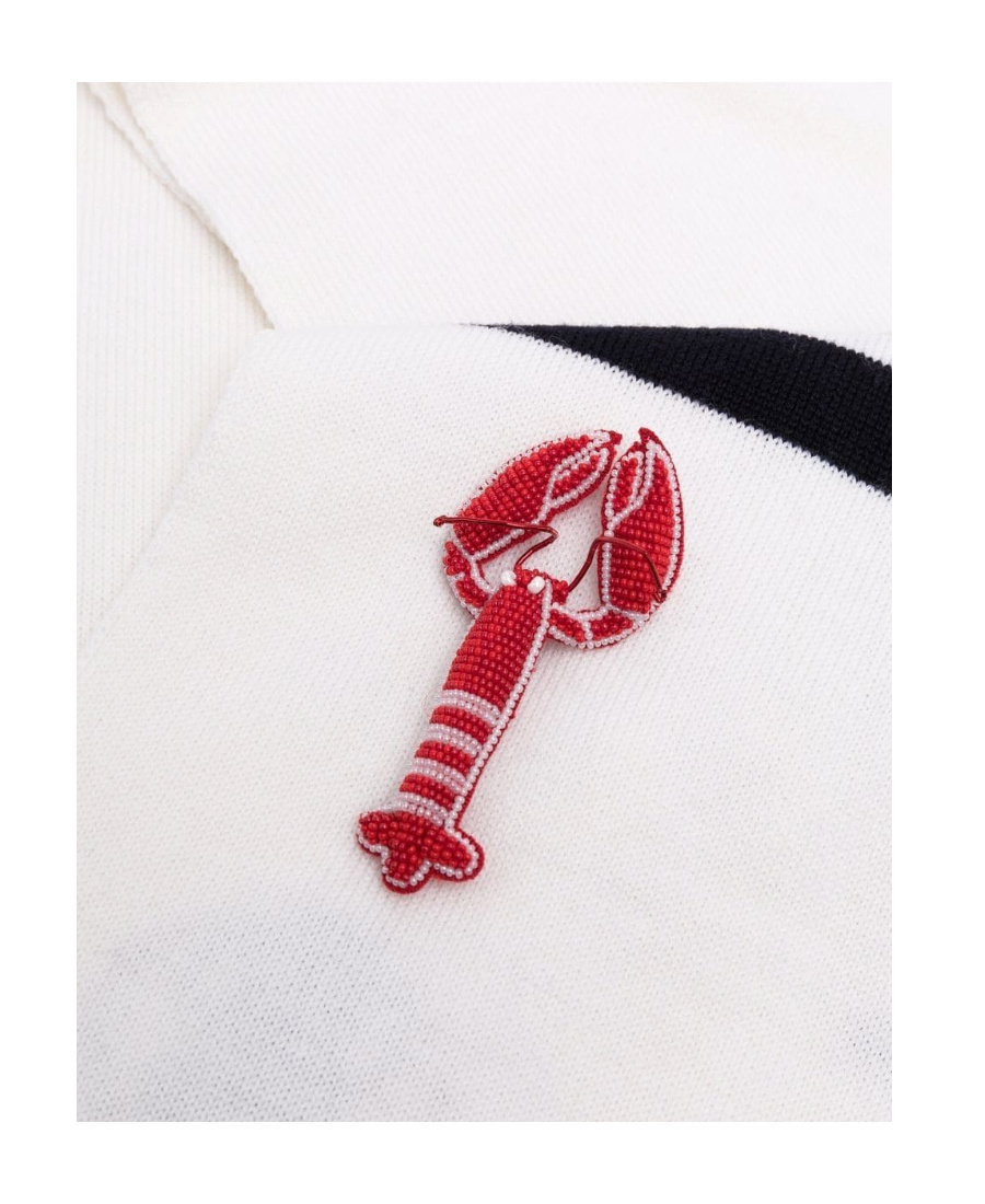 Thom Browne Lobster Intarsia-knit Scarf In White