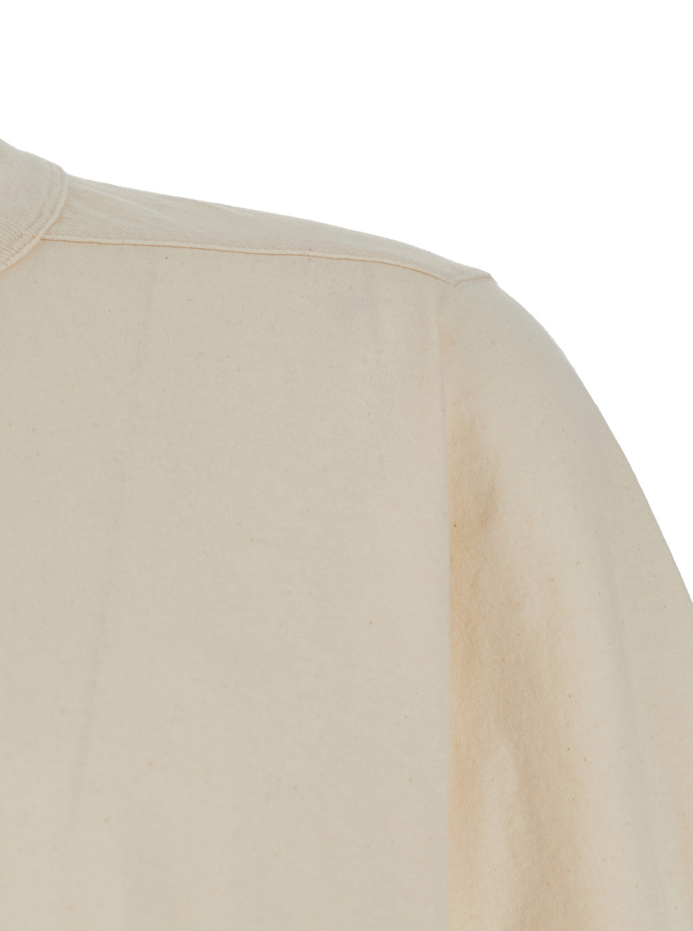 Rick Owens Jumbo White Round Neck T-shirt In Cotton Man In Nude