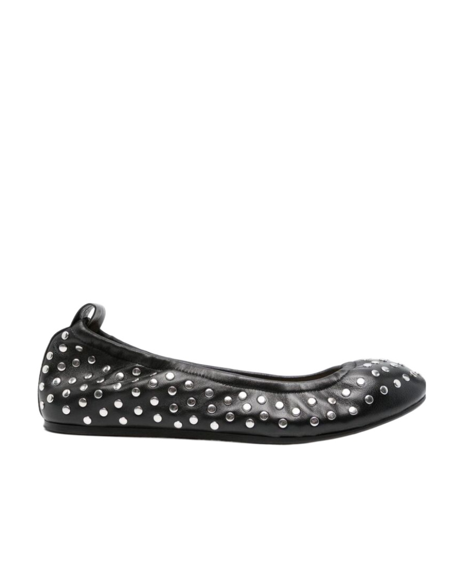 Isabel Marant Belna Studded Leather Ballerina Flats In Black