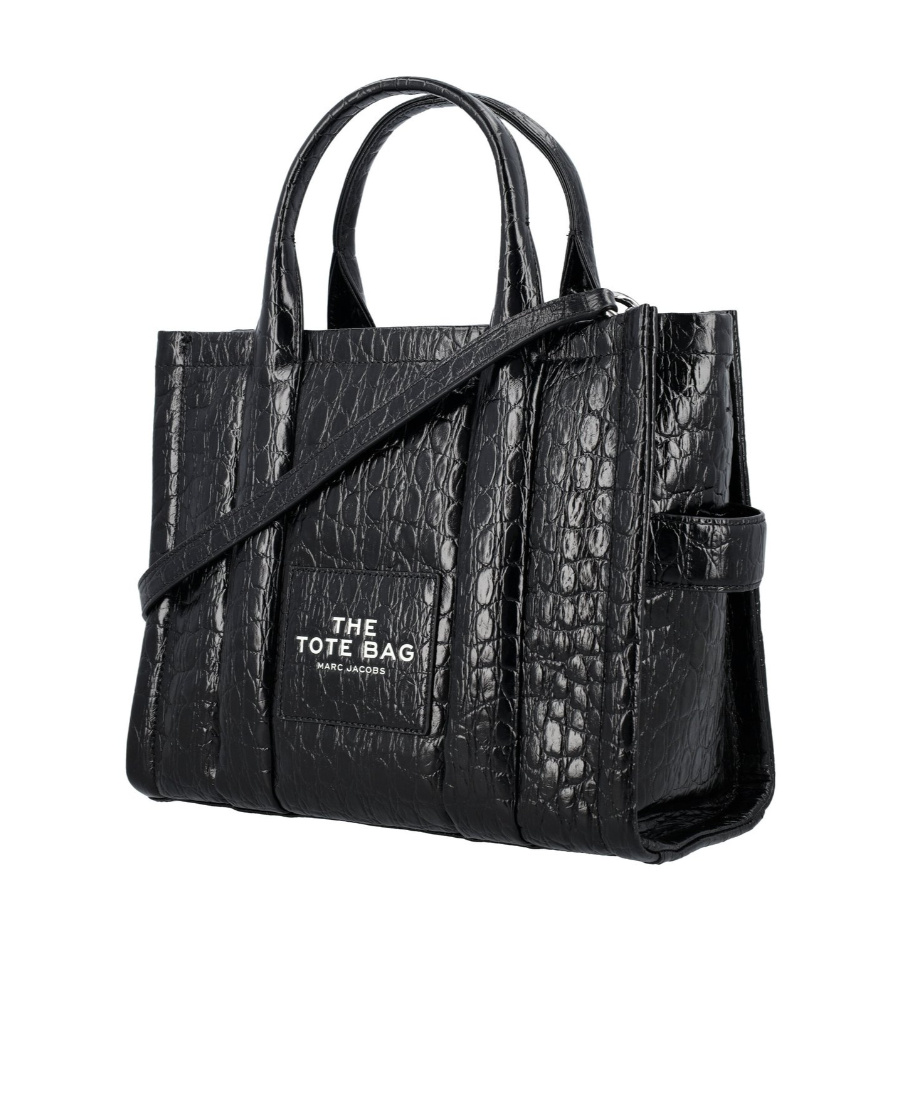 Marc Jacobs The Croc-embossed Medium Tote In Black