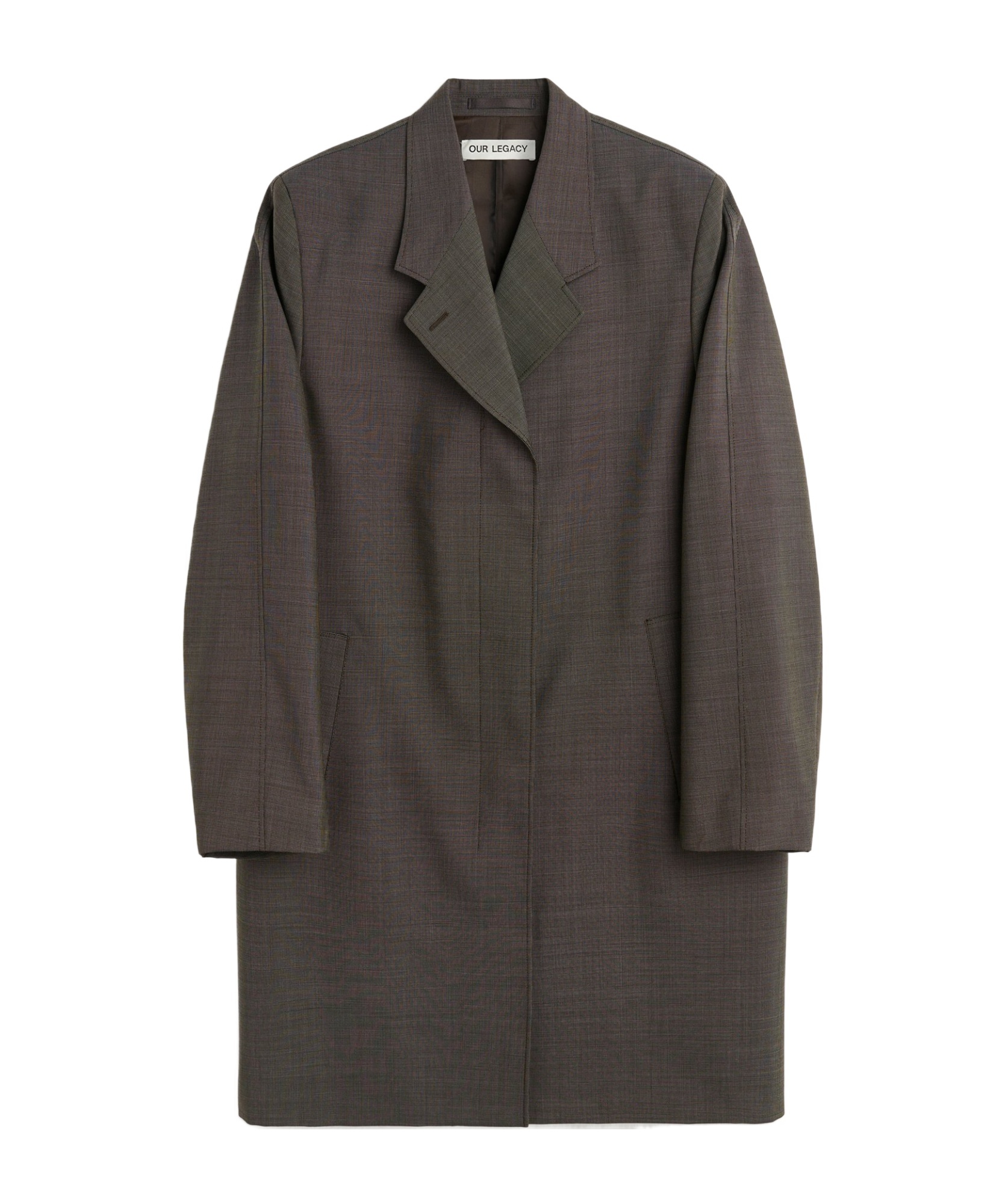Our Legacy Checked Wool Coat In Black