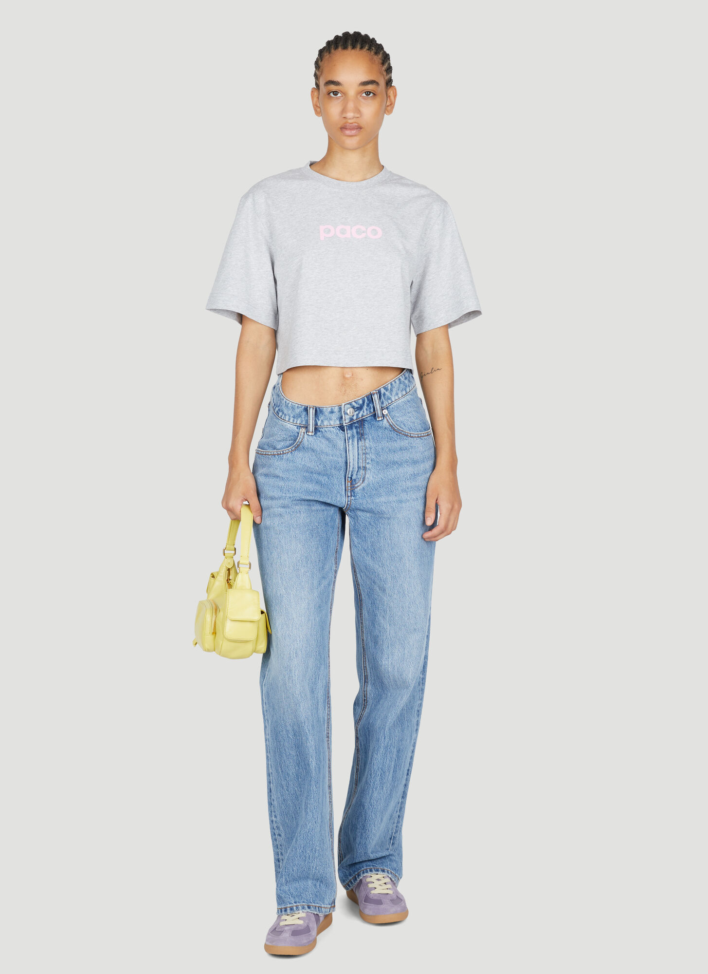 RABANNE PACO RABANNE LOGO PRINTED CROPPED T-SHIRT