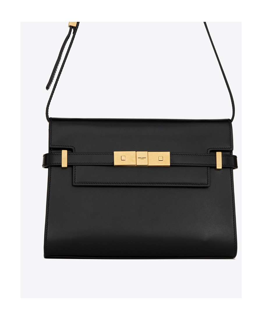 Saint Laurent Manhattan Small Shoulder Bag In Smooth Leather In Black