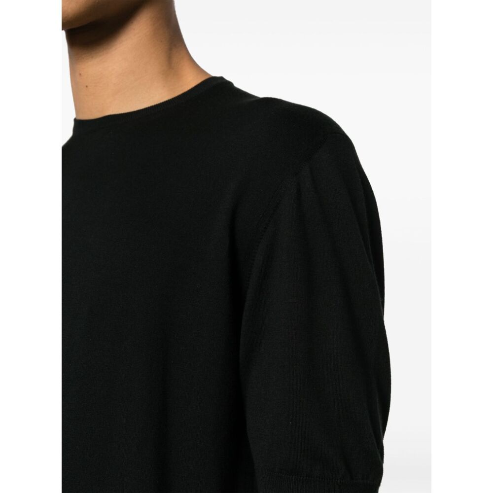 Fedeli Drop-shoulder Cotton Jumper In Black