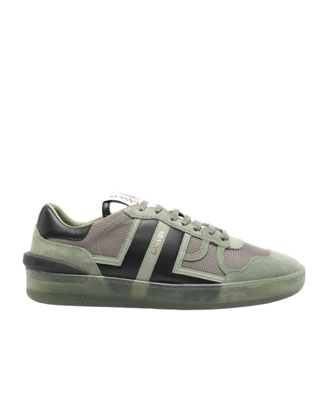 Lanvin Clay Sneakers In Green Suede And Fabric In Green