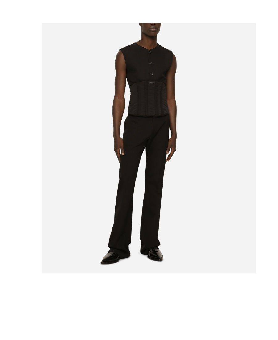 Dolce & Gabbana Logo-patch Corset-style Belt In Black