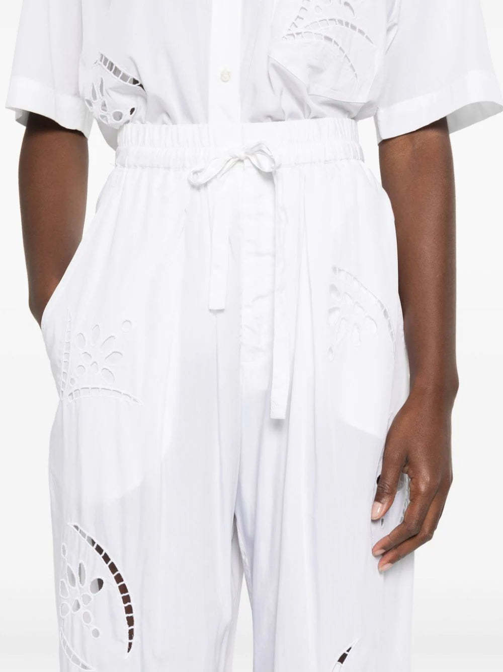 Isabel Marant Hectorina Broderie-anglais Trousers In White