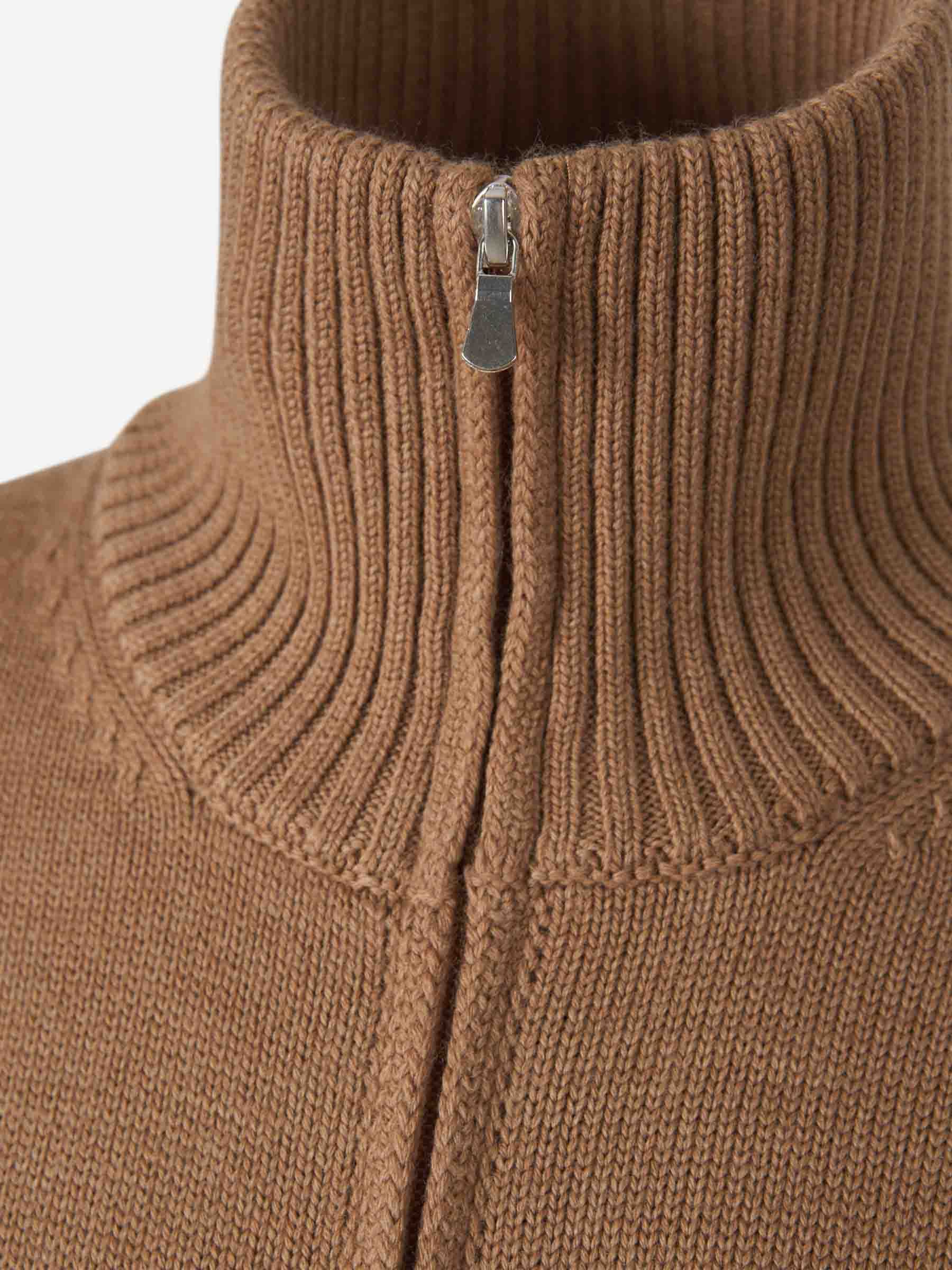 Gran Sasso Zip-up Cardigan In Brown