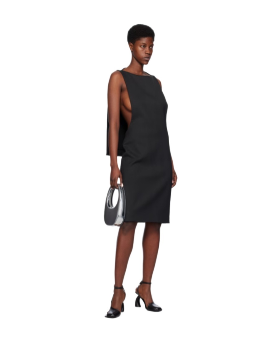 Coperni Cape Sleeveless Dress In Black