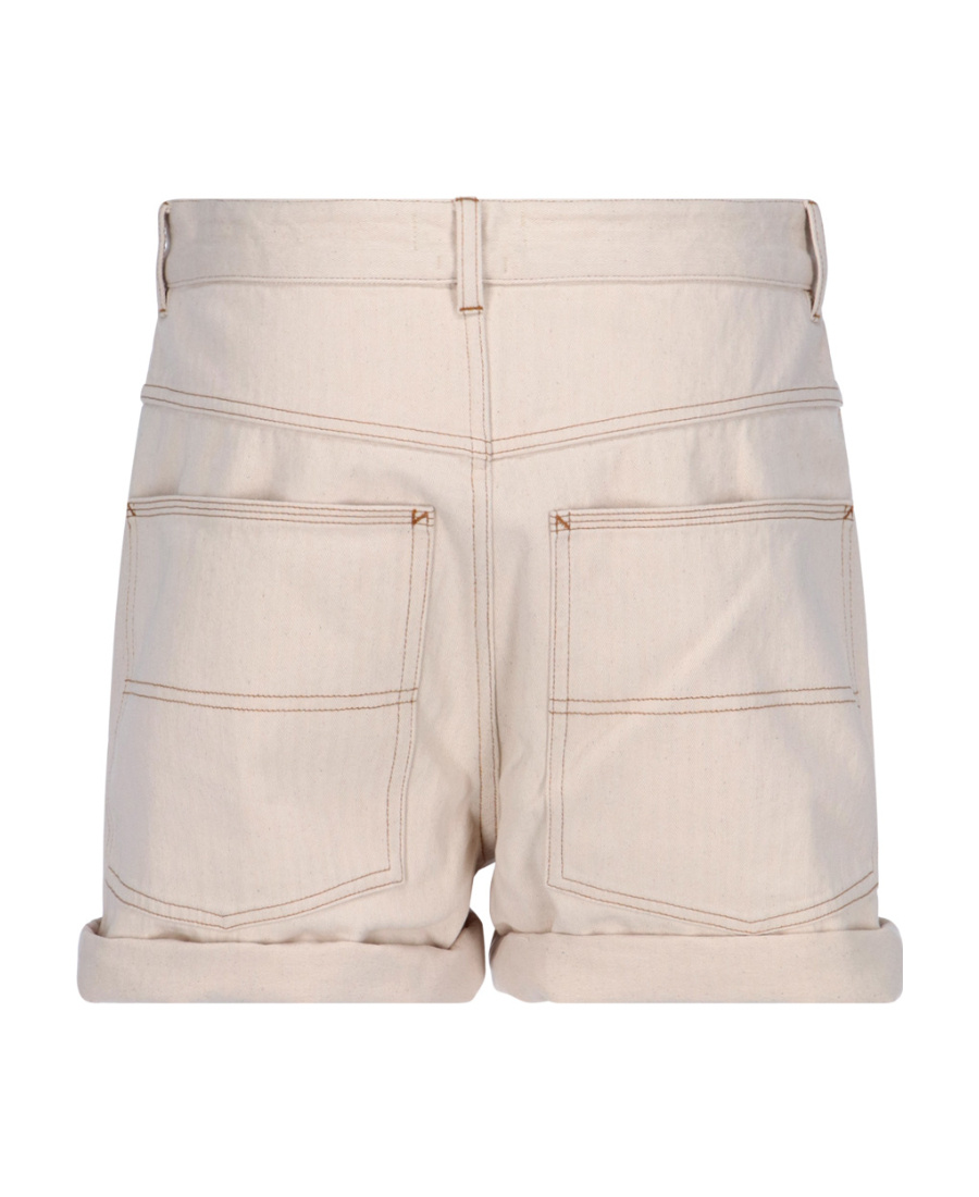 Isabel Marant Button-fastening Cotton Shorts In Nude
