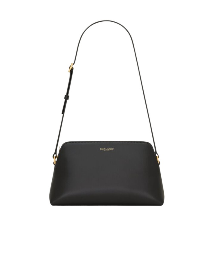 Saint Laurent Logo Shoulder Bag In Black