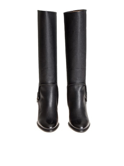 Ferragamo Logo High Boots In Black