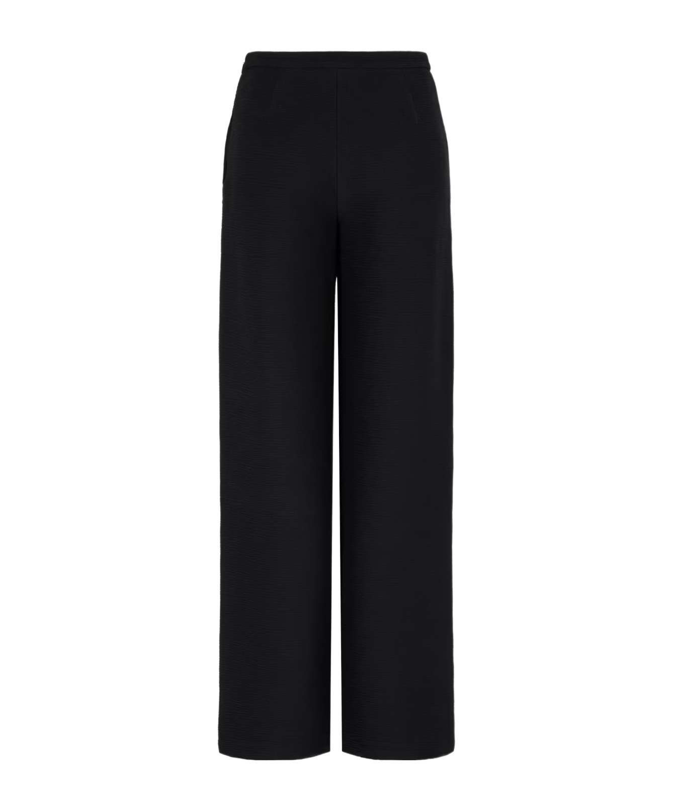 Emporio Armani Icon Triacetate Palazzo Trousers In Black