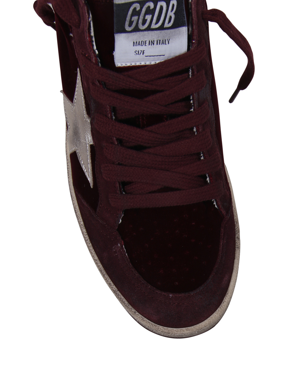 Golden Goose Velvet Upper Suede Star And Heel In Burgundy