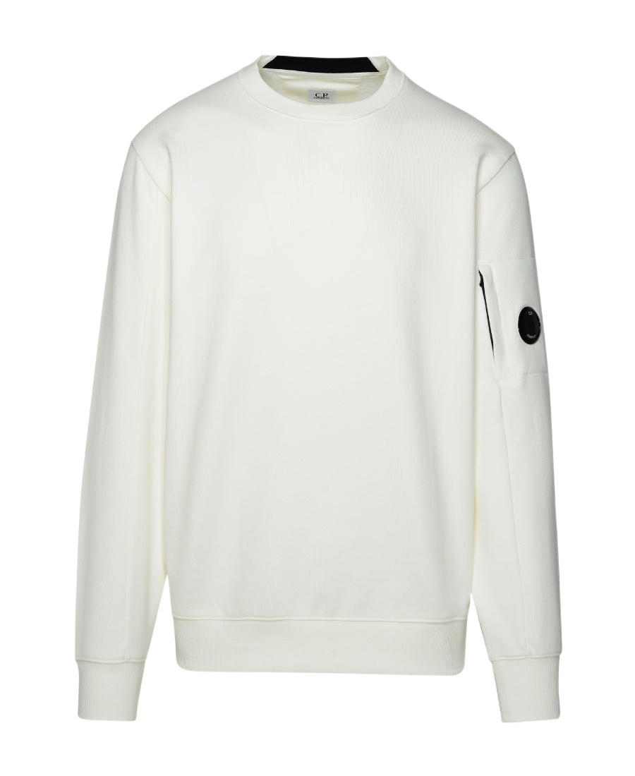 C.p. Company Lens-detail Cotton Sweatshirt In White