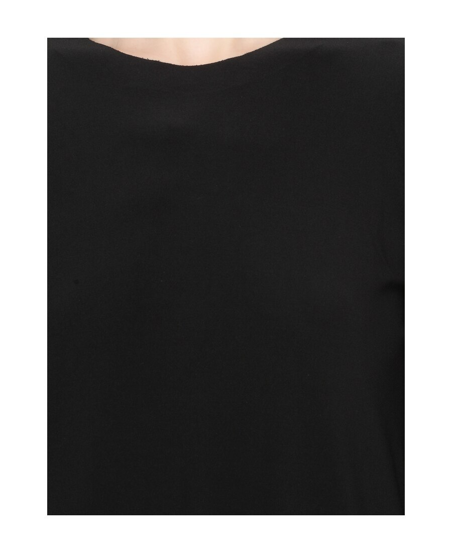 Shop Norma Kamali Black Round Neck Blouse