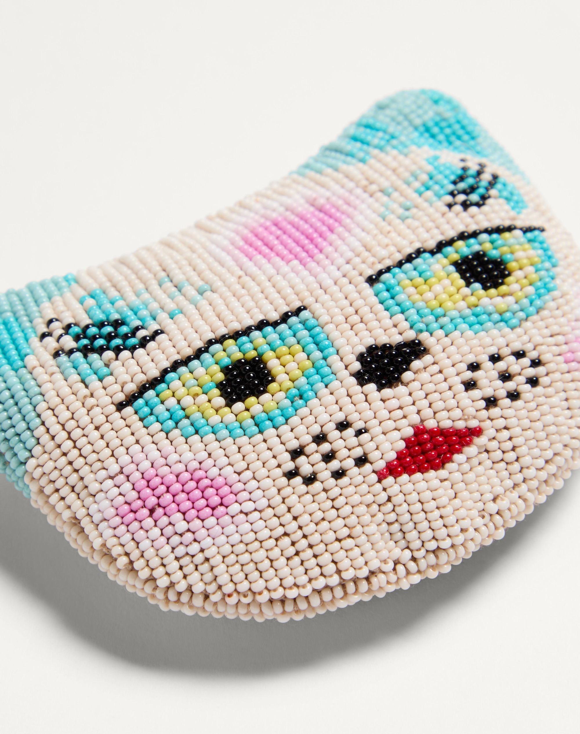 Valentino Garavani Le Chat De La Maison Brooch In Jacquard Fabric With Resin Bead Embroidery Woman M