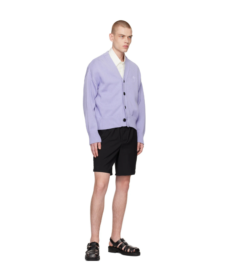 Shop Ami Alexandre Mattiussi Ami De C Ur Knitted Cardigan In Purple